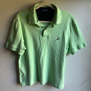Nautica‎ Men's Light Green Polo Shirt Sz Medium Soft Midweight Material
